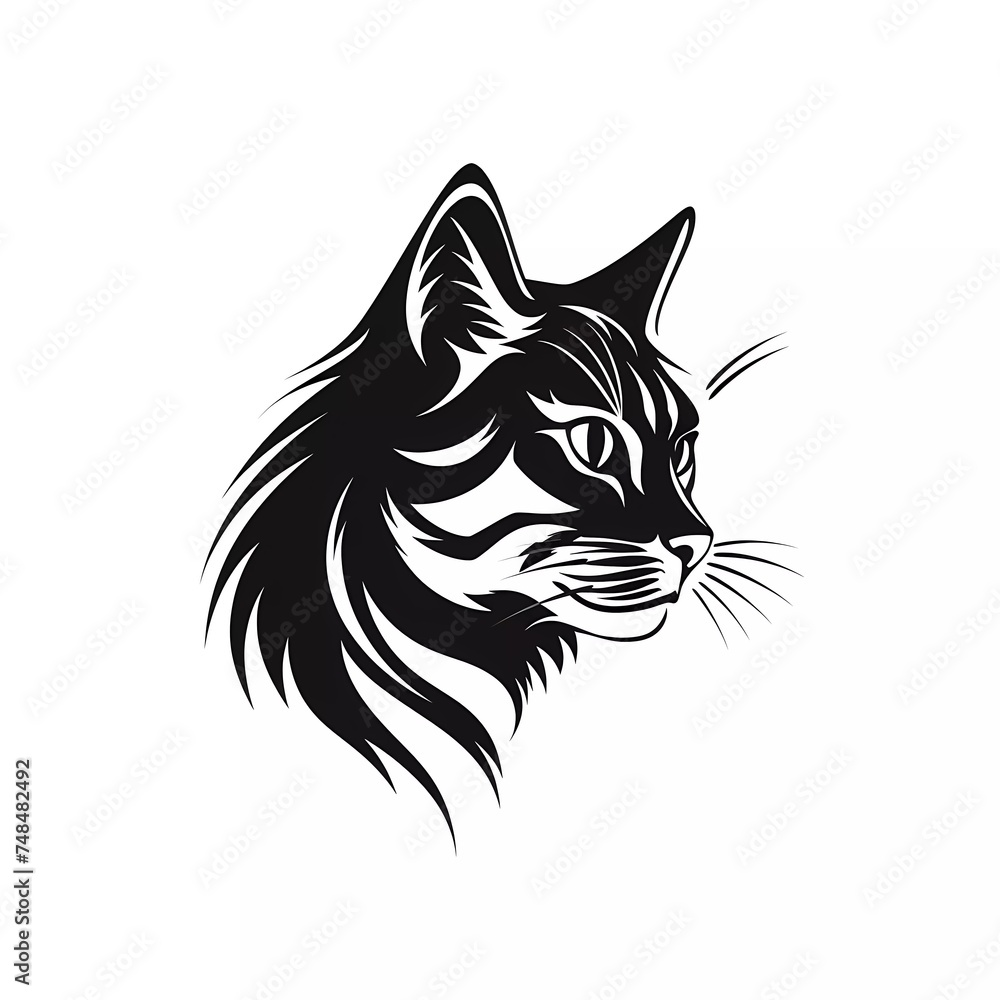 cat design vector image on white background, vector illustration, animal logo. generative ai