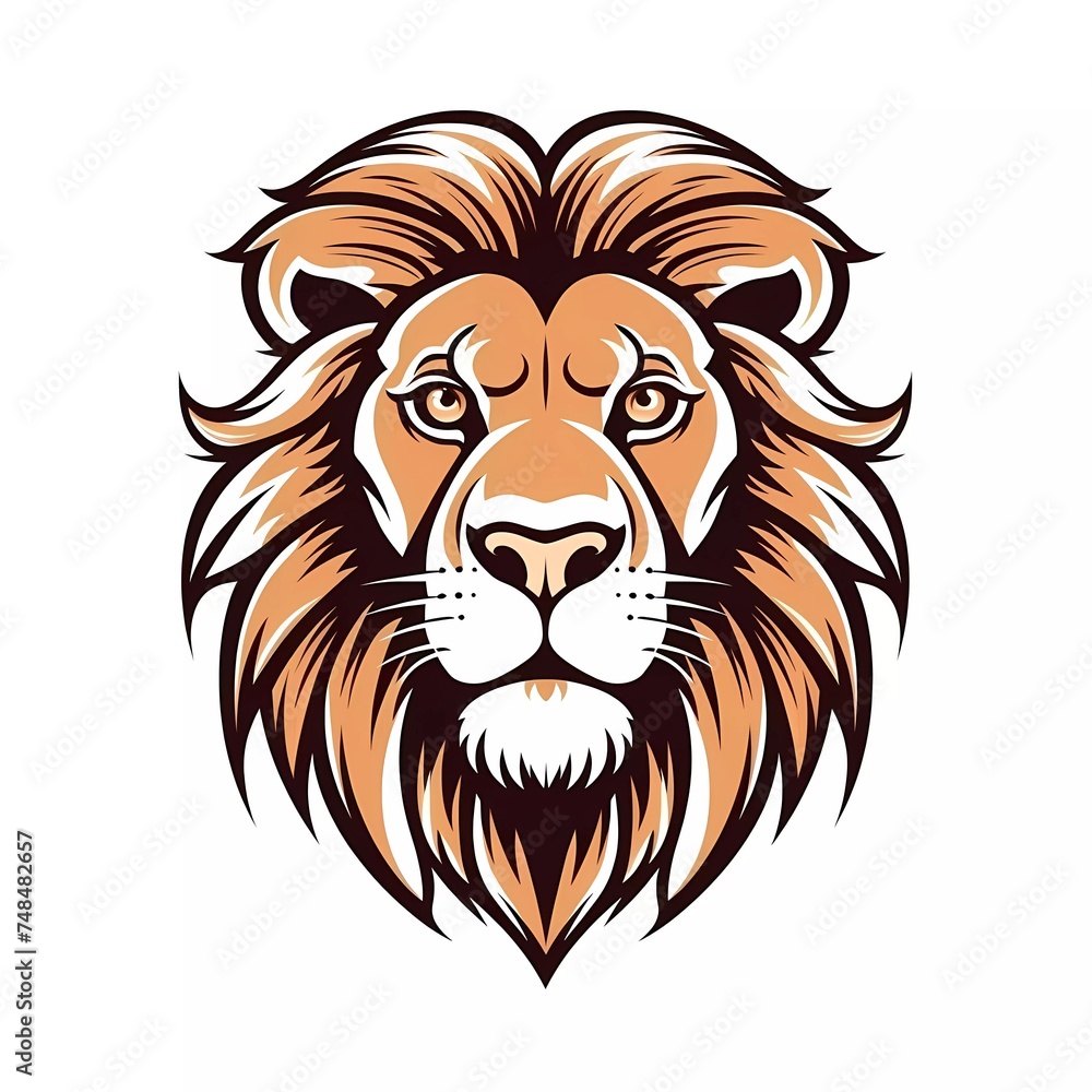 lion design vector image on white background, vector illustration, animal logo. generative ai