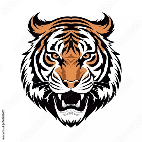 tiger design vector image on white background  vector illustration  animal logo. generative ai