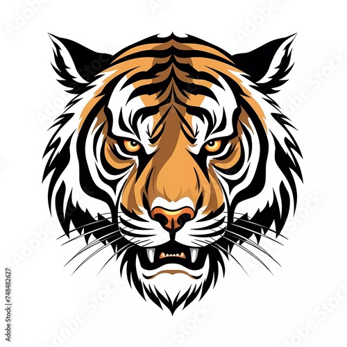 tiger design vector image on white background  vector illustration  animal logo. generative ai