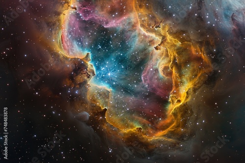 Mysterious Nebulae: A Captivating Embodiment of Planetary Spaces in Vivid Colors