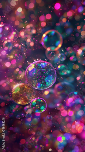 A colorful background with bubbles.