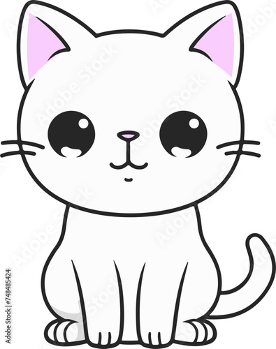 A vector file of a smiling cat 고양이 일러스트 애완동물 반려묘 애견카페 야옹이 벡터 귀여운 고양이 캐릭터