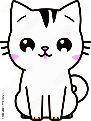 A vector file of a smiling cat 고양이 일러스트 애완동물 반려묘 애견카페 야옹이 벡터 귀여운 고양이 캐릭터