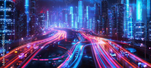 Super speed digital highway concept. smart city, future digital world.  © killykoon