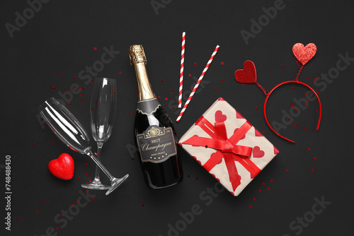 Composition with bottle of ...