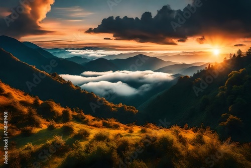 sunset in the mountains