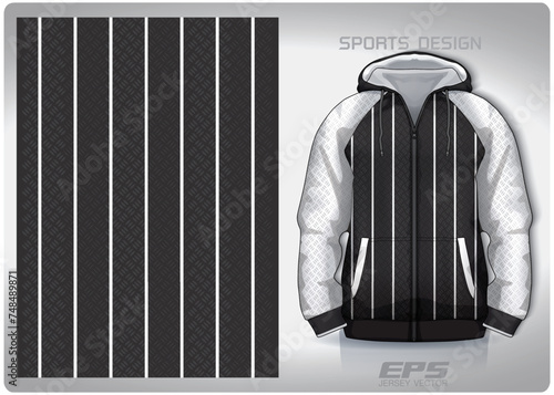 Vector sports hoodie background image.White and black antislip steel floor pattern design, illustration, textile background for sports long sleeve hoodie,jersey hoodie.eps photo