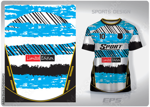 Vector sports shirt background image.black and white sky cloud shadow pattern design, illustration, textile background for sports t-shirt, football jersey shirt.eps