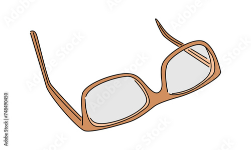 line art color of eyeglasses vector illustration