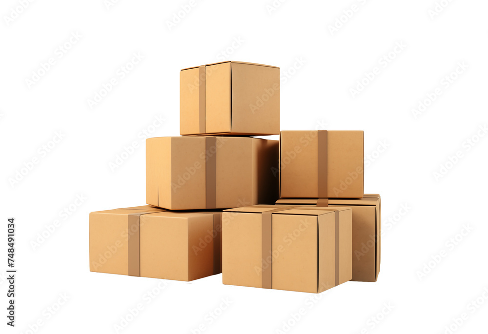 group of simple cardboard boxes group of simple cardboard boxes