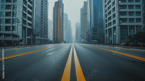 Road in front of highrise buildings. © imlane