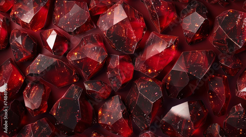  dark red crystal stones , red gemstone background photo