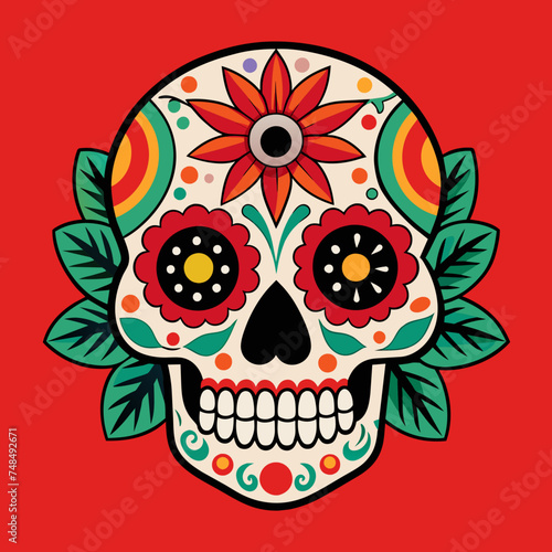 Dia de Muertos, day of the dead, Mexican skull illustration
