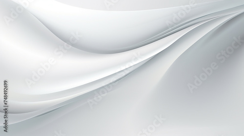 Abstract Wave Background. White Minimalistic Texture. Template 3d background. 3D pedestal podium with white paper swirl flow on white studio background. white background. 