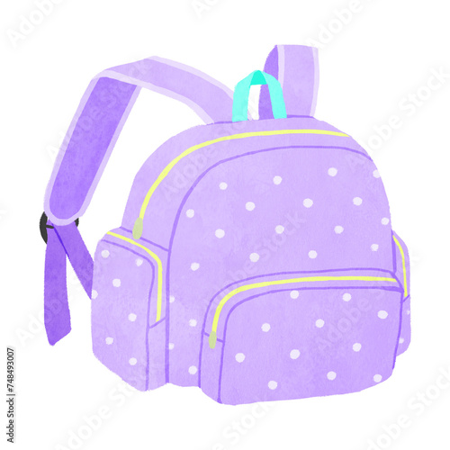 紫色のリュックサックのイラスト
