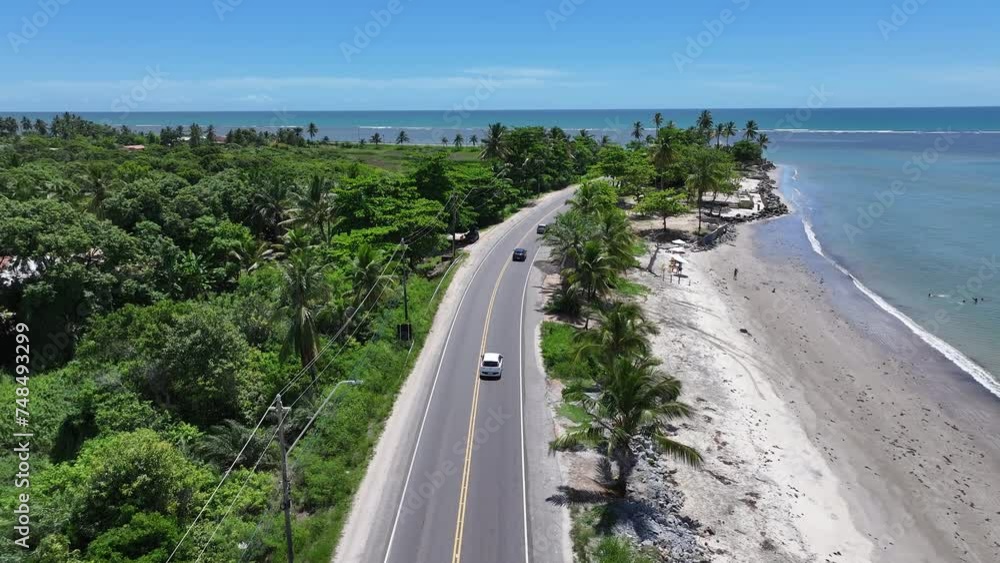 Coast Road In Porto Seguro Bahia Brazil. Idyllic Beach. Nature Landscape. Bahia Brazil. Tourism Background. Coast Road In Porto Seguro Bahia Brazil. Peaceful Scenery Of Tourism. Coast Road In Porto Seguro Bahia Brazil. Idyllic Beach. Nature Landscape. Bahia Brazil. Tourism Background. Coast Road In Porto Seguro Bahia Brazil. Peaceful Scenery Of Tourism.