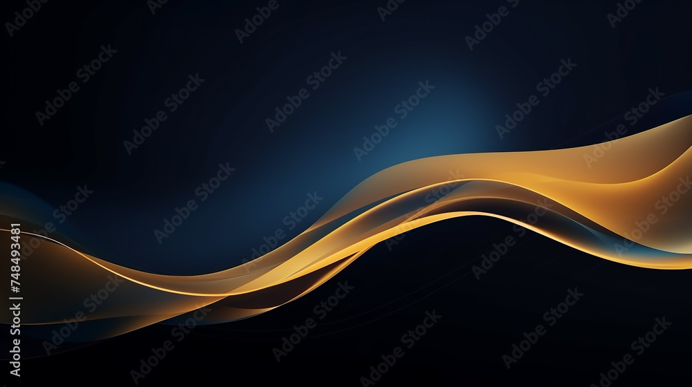 Abstract gold light lines on blue background. Abstract luxury golden lines curved overlapping on dark blue background. premium black and gold geometric background. wave Diamond shape. Abstract gold light lines on blue background. Abstract luxury golden lines curved overlapping on dark blue background. premium black and gold geometric background. wave Diamond shape.
