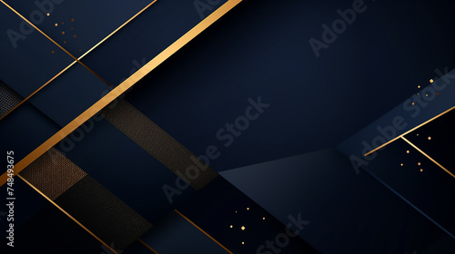 premium black and gold geometric Square Diamond shape Golden Frame on Royal Blue Background. Dark Blue Golden Royal Awards Graphics Background.