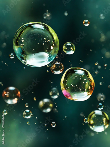 bubbles on dark green 2