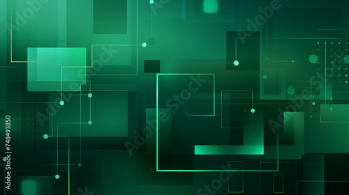 digital technology green background.
