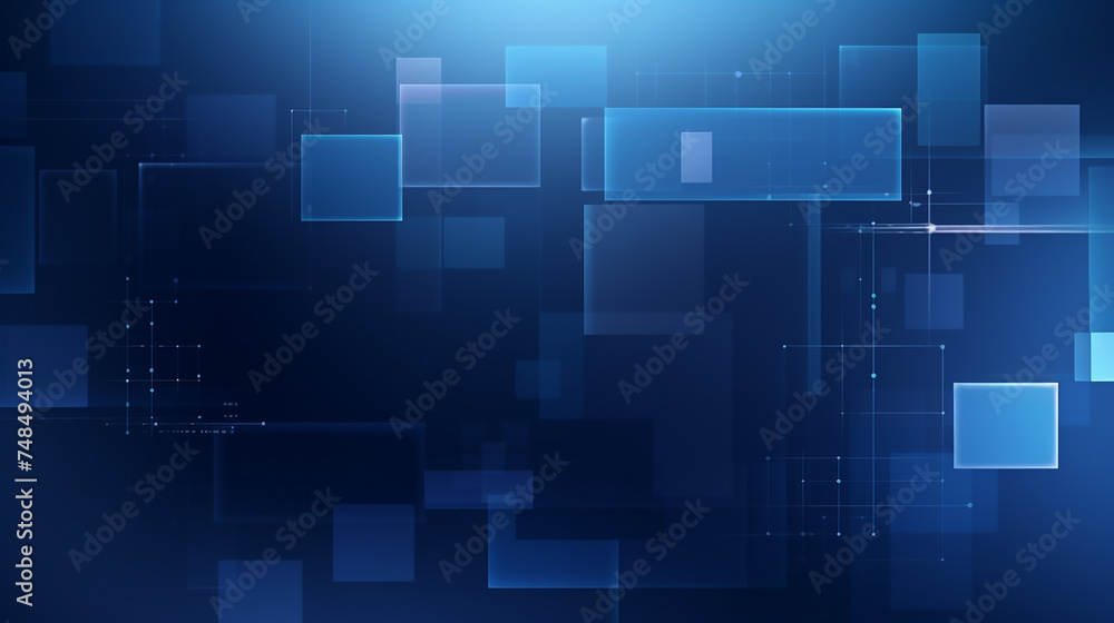 abstract blue square background.  technology futuristic digital graphic concept blue square, line technology Wireframe background with plexus effect.