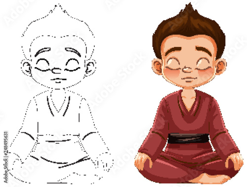 Illustration of a child in meditation pose