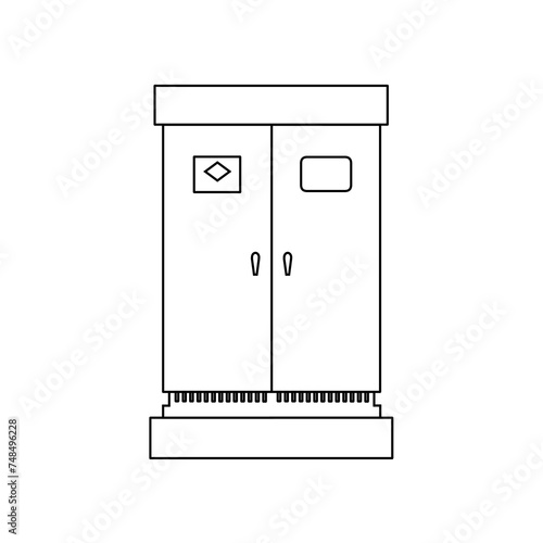 キュービクル式高圧受電設備（変電設備）の線画