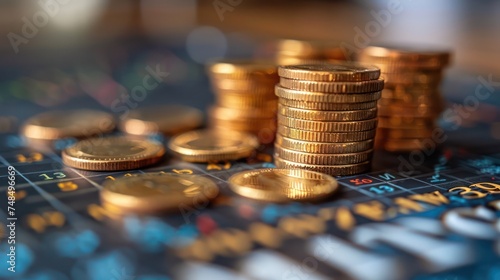 A scattering of Euro coins in various denominations rests on a blue surface