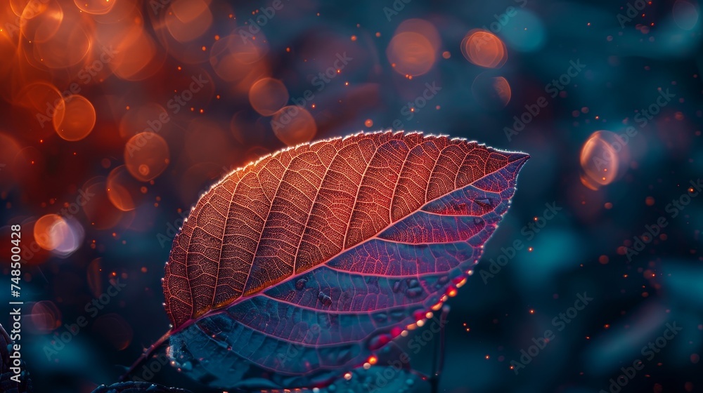 intricate textures of a leaf with nature bokeh lighting, emphasizing organic patterns intricate textures of a leaf with nature bokeh lighting, emphasizing organic patterns