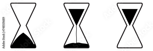 Hourglass icon set. Vector illustration.