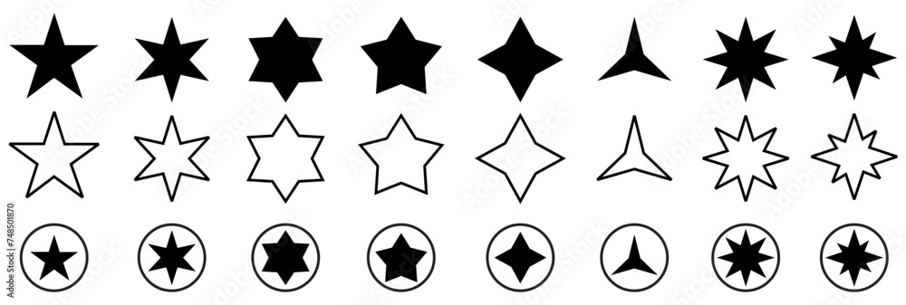 Star icons collection. Vector illustration.
