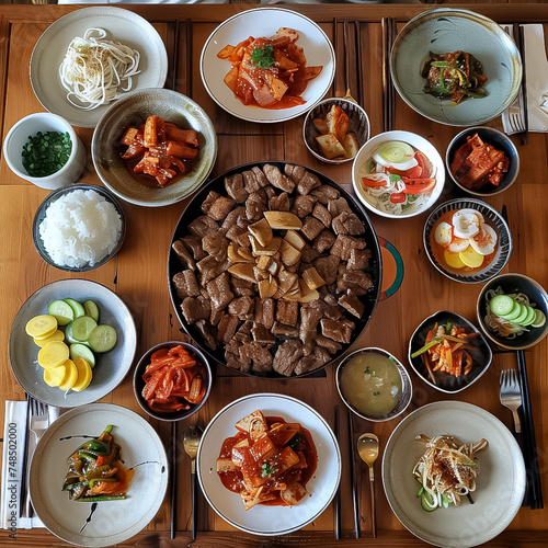 Authentic Korean table bulgogi kimchi communal spirit