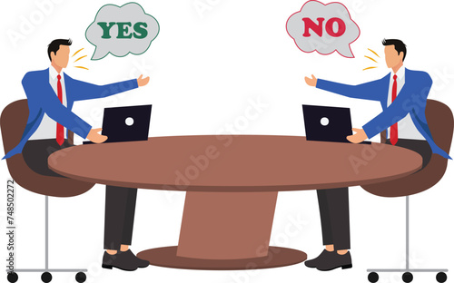 Talking, Discussion, Talking, Two People, Arguing, Desk, Meeting, Businessman,