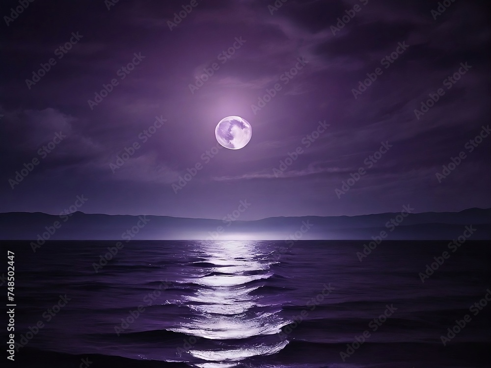 moon over sea