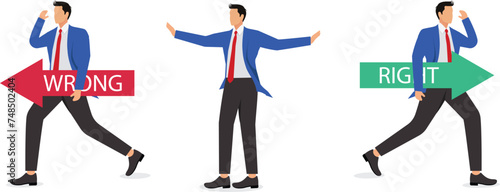 Rejection, Concepts, Creativity, Direction, Directional Sign, Businessman,