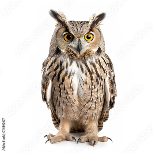 Owl isolated on white background.