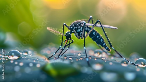 Mosquito feasts on its host with piercing precision