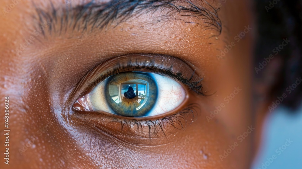 Close-up of an African American Girl's Eye Generative AI Close-up of an African American Girl's Eye Generative AI