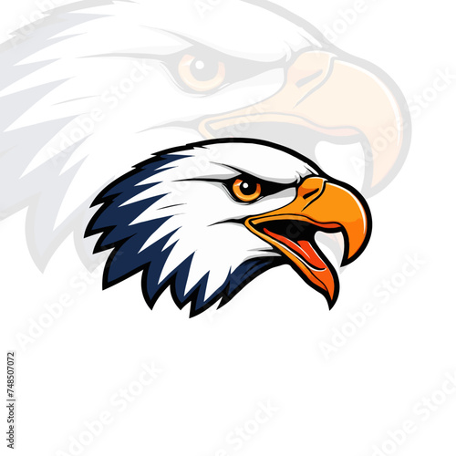 American eagle vector illustration. Colorful eagle mascot logo. American flag and Eagle combination
