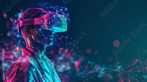 Digital healthcare and technology concept, medical telemedicine, AI metaverse, doctors optimize patient care, diagnosis, treatment, biology, doctors working with VR