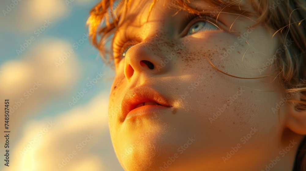 Child's Gaze Skyward Generative AI Child's Gaze Skyward Generative AI