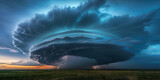 Stormy skies with thunderous tempest a mesmerizing display of atmospheric disturbance powerful beautiful tornado 

