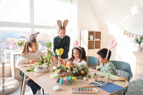 Cute little children in bun...