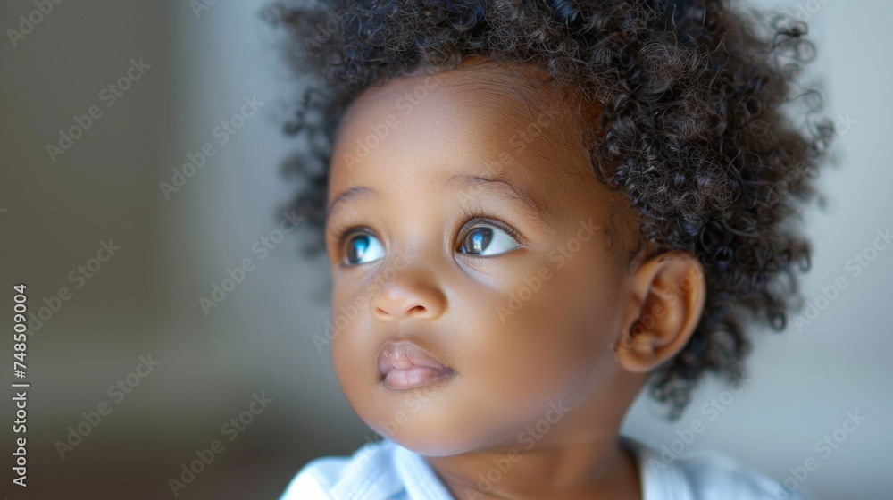 Curious Baby Boy Looks Away Generative AI Curious Baby Boy Looks Away Generative AI