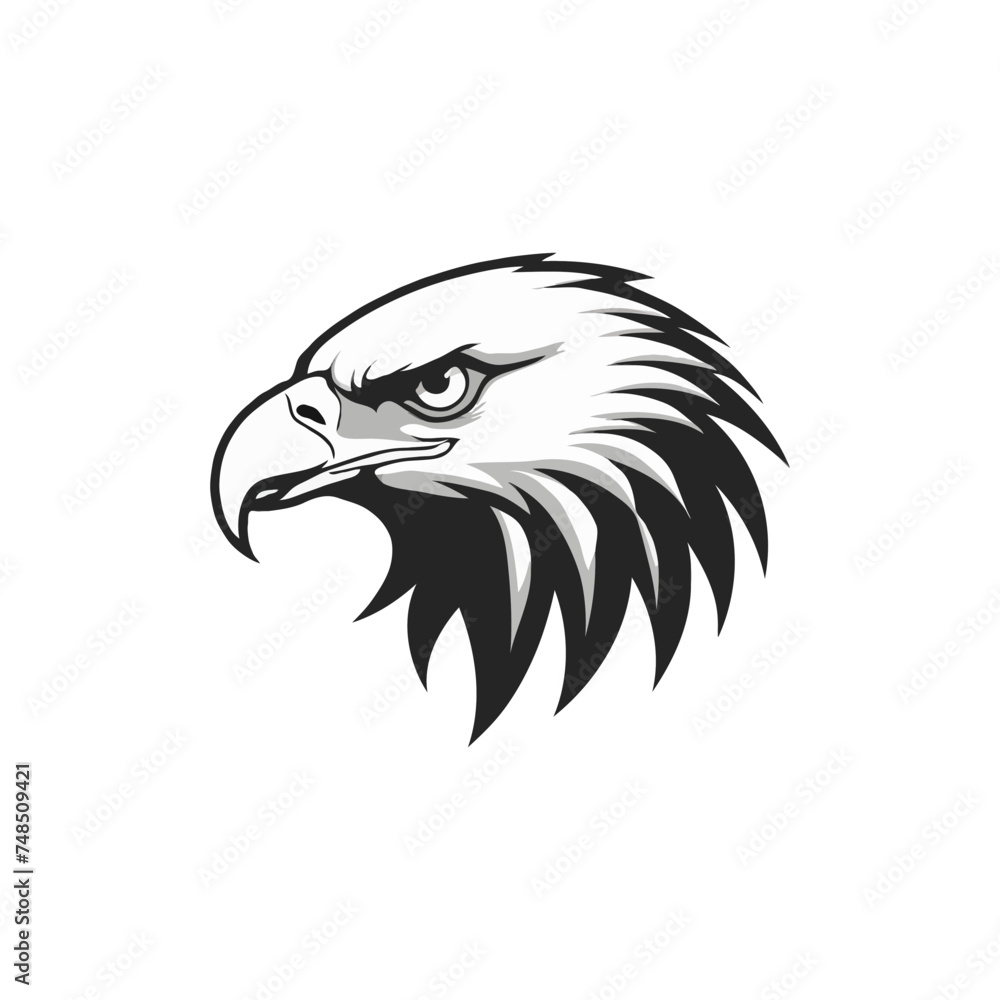Fototapeta premium Eagle vector illustration. Black and white Eagle logo. silhouette