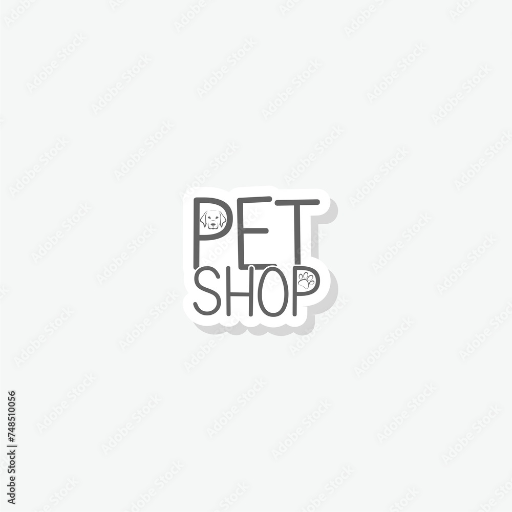 Pet Shop Logo Design sticker isolated on gray background Pet Shop Logo Design sticker isolated on gray background