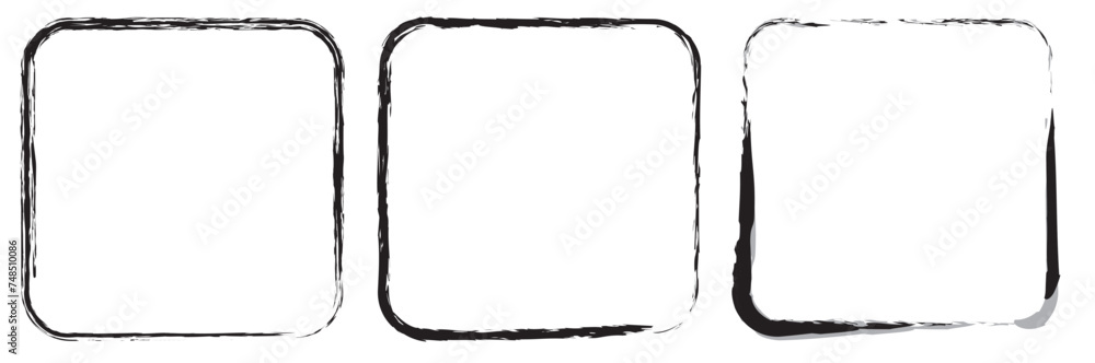 Grunge frames vector set. Grunge ink illustration. Grunge style set of ...