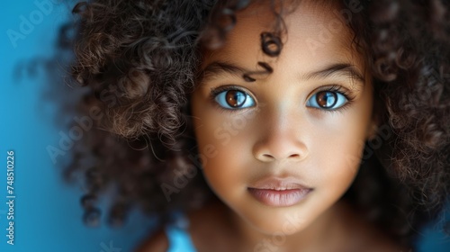 Joyful Childhood: A Portrait of a Radiant Young Girl Generative AI © Gro