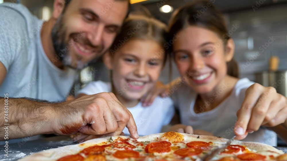 Family Bonding Over Pizza Night Generative AI